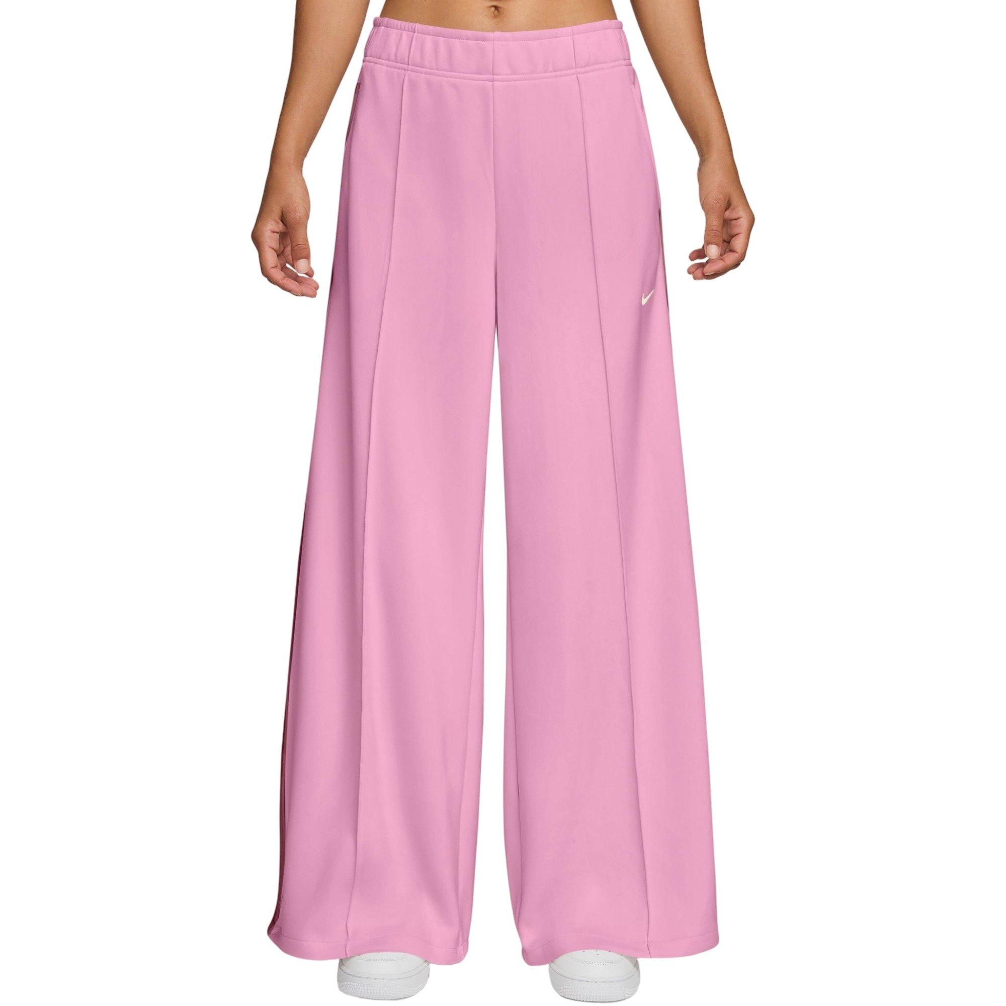 Nike Women's Sportswear Mid-Rise Wide-Leg Track Pants - Pink - PINK